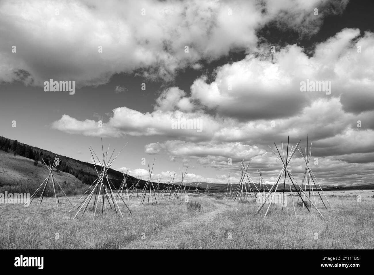 Tipi village montana Black and White Stock Photos & Images - Alamy