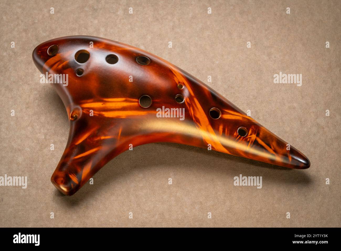 traditional 12 hole ceramic ocarina, a small, wind musical instrument ...