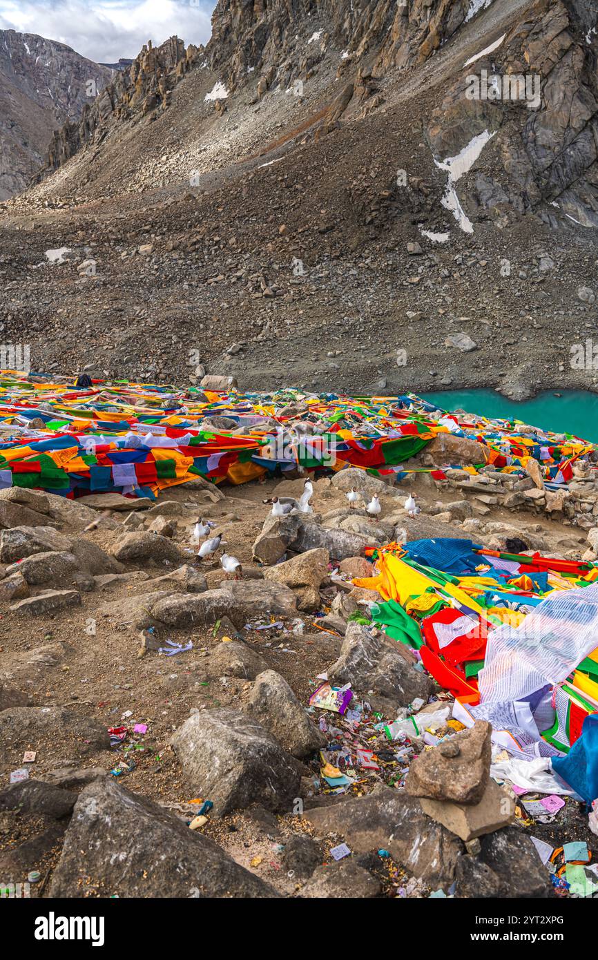 The Gauri Kund mountain lake during the ritual kora yatra around ...