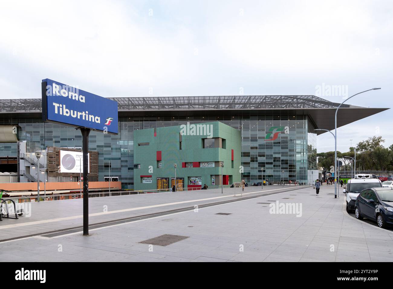 Rome, Italy - Nov 13th, 2024: Roma Tiburtina station, a key transportation hub connecting trains and metro line Stock Photo