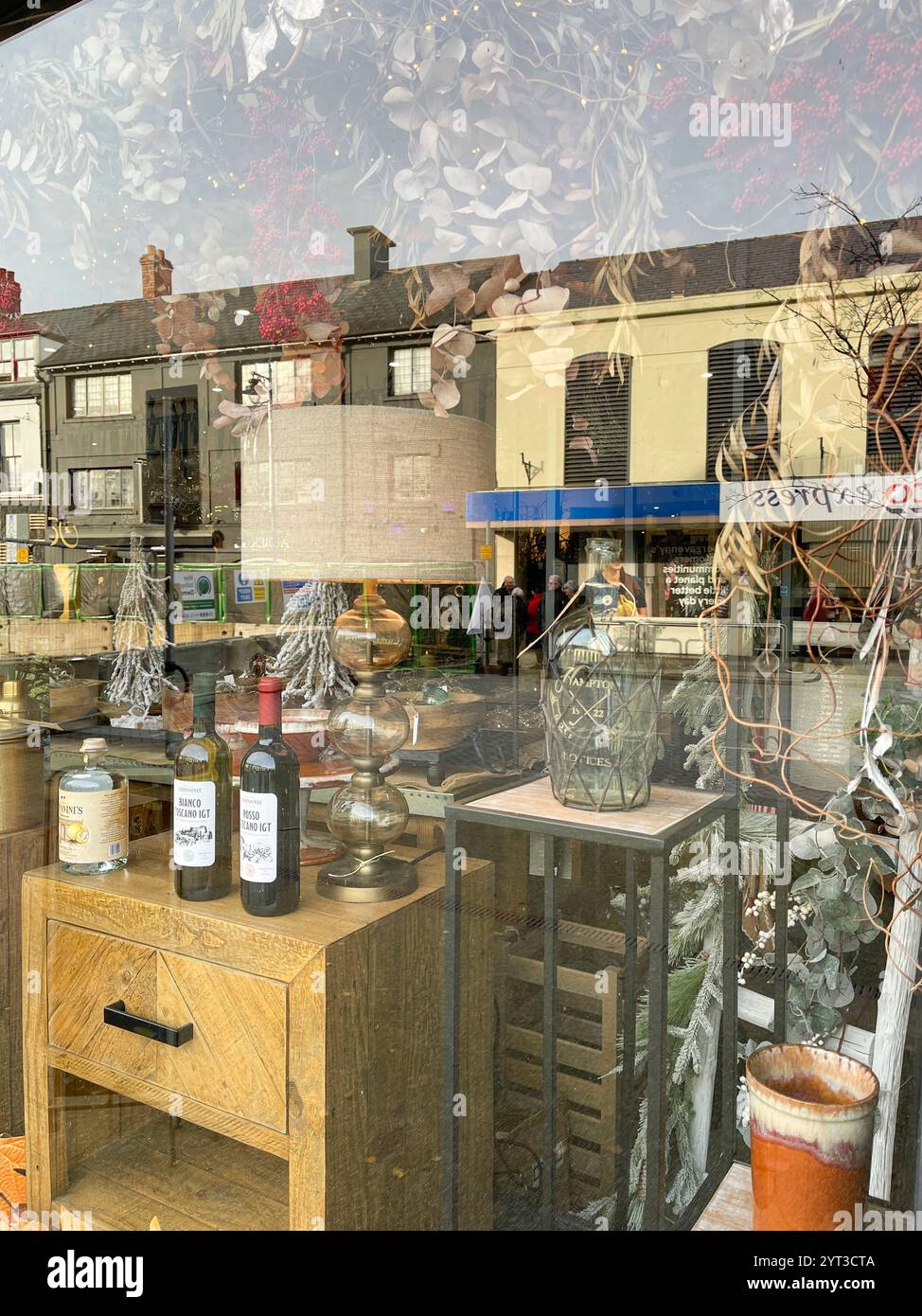 Carpaninis Emporium Christmas shop window, Abergavenny, Wales. UK - Smartphone Captured Stock Image