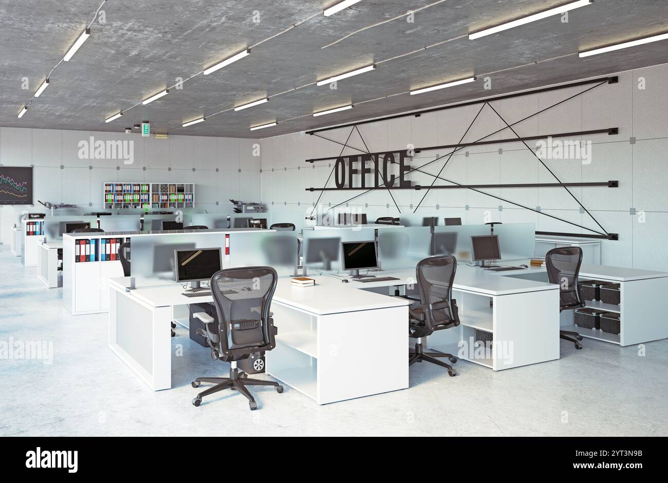 modern office interior, 3d rendering business concept design Stock ...