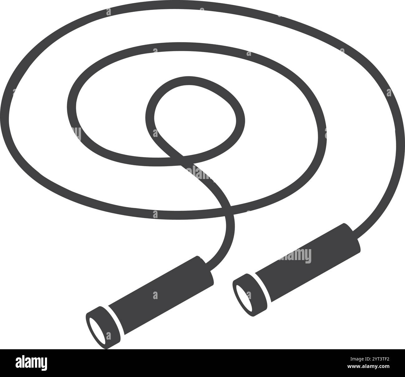 Jumping rope icon in flat style. Gymnastic equipment vector ...