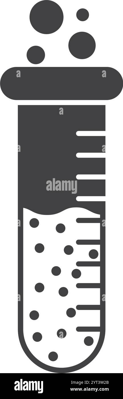 Science lab bottle icon in flat style. Laboratory glassware equipment ...