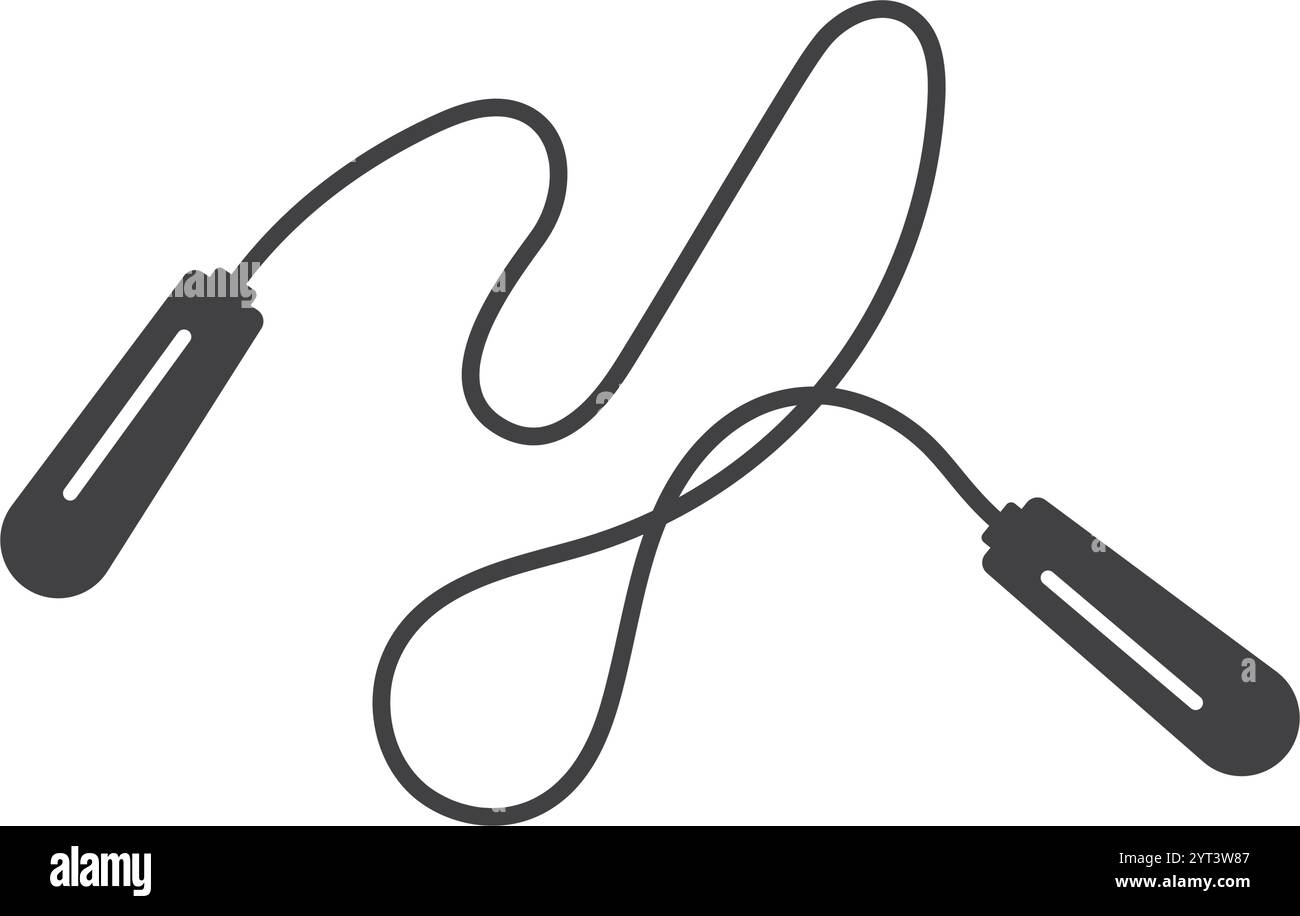 Jumping rope icon in flat style. Gymnastic equipment vector ...