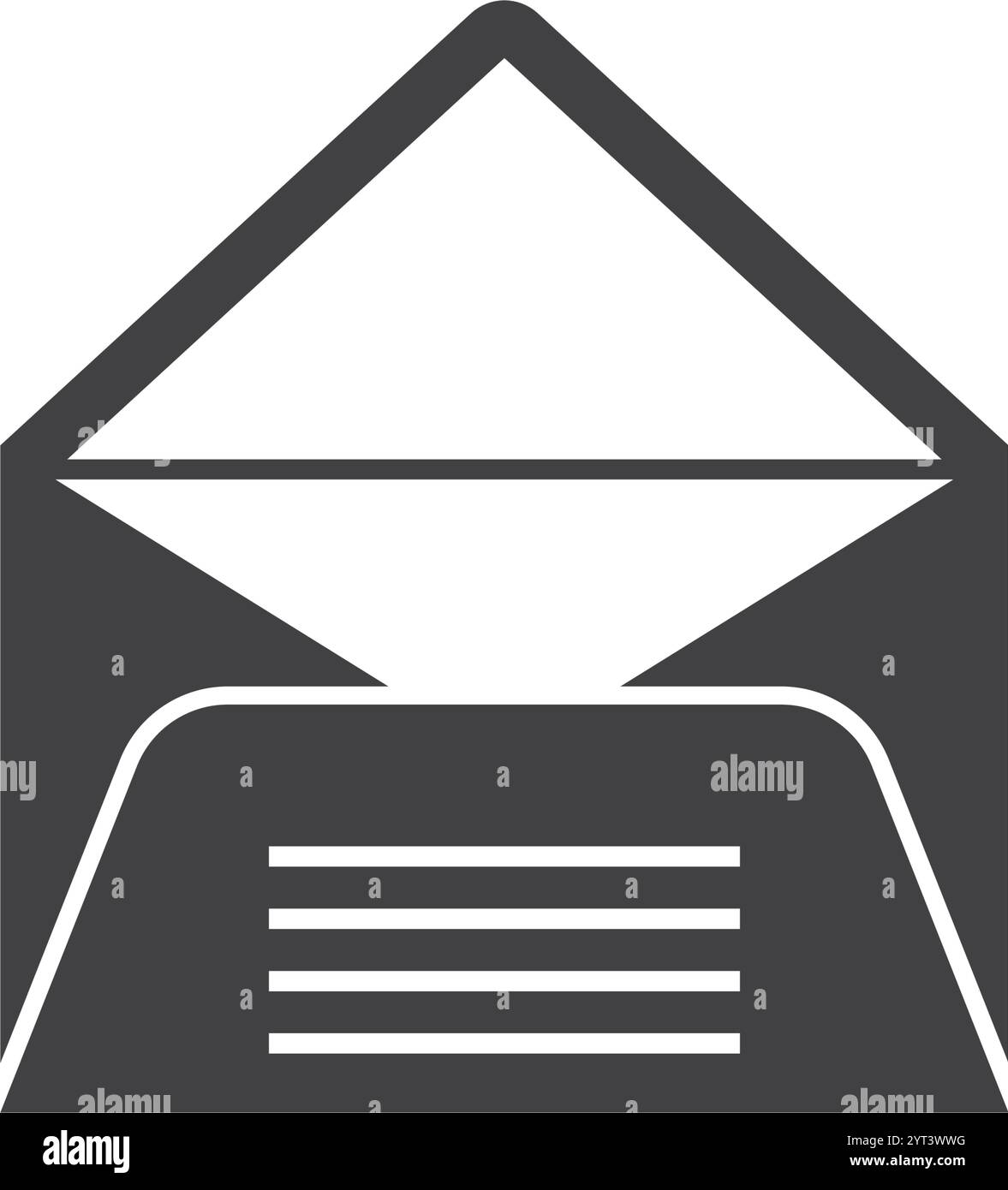 Envelope with letter icon in flat style. Email document vector ...
