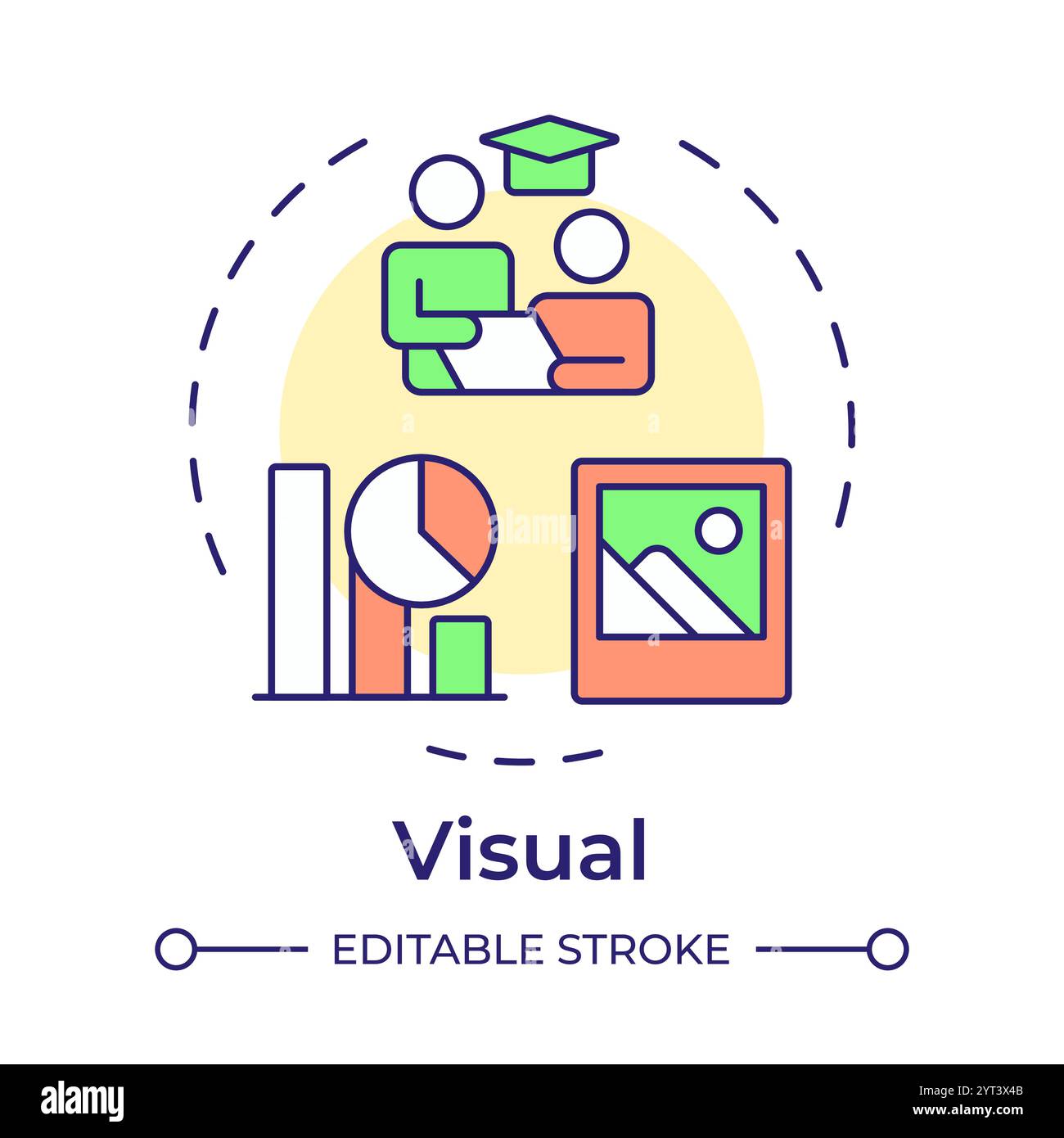 Visual lerners multi color concept icon Stock Vector Image & Art - Alamy