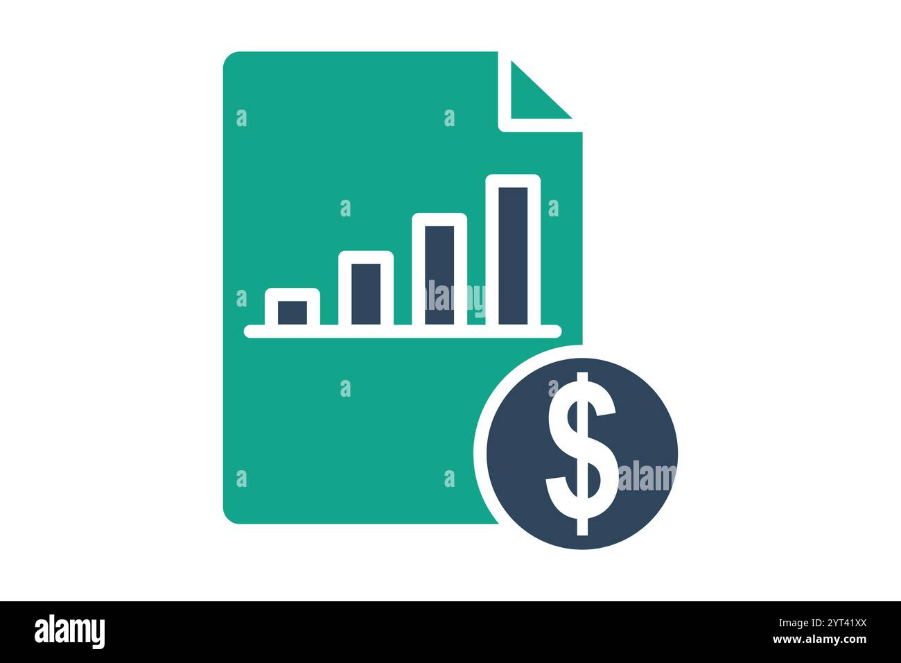 Cost icon. solid icon style. document with dollar and chart. icon related to procurement. procurement management elements vector illustration Stock Vector