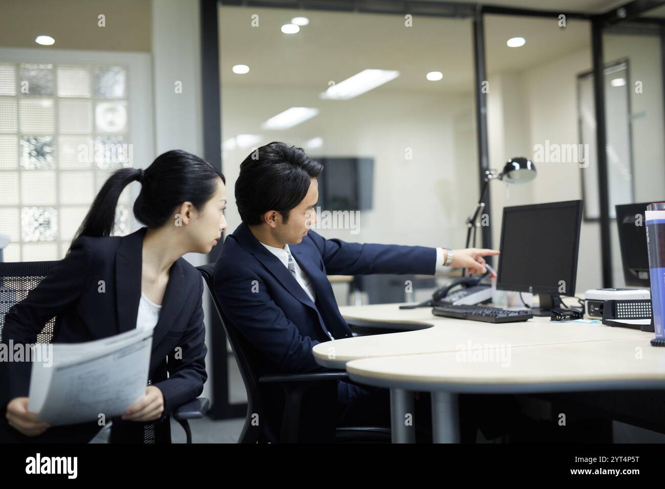 Businessman discussing work Stock Photo