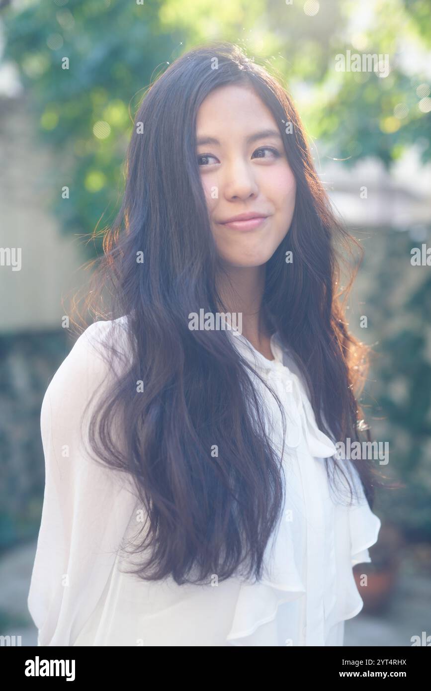 Woman with frizzy hairdo Stock Photo Alamy