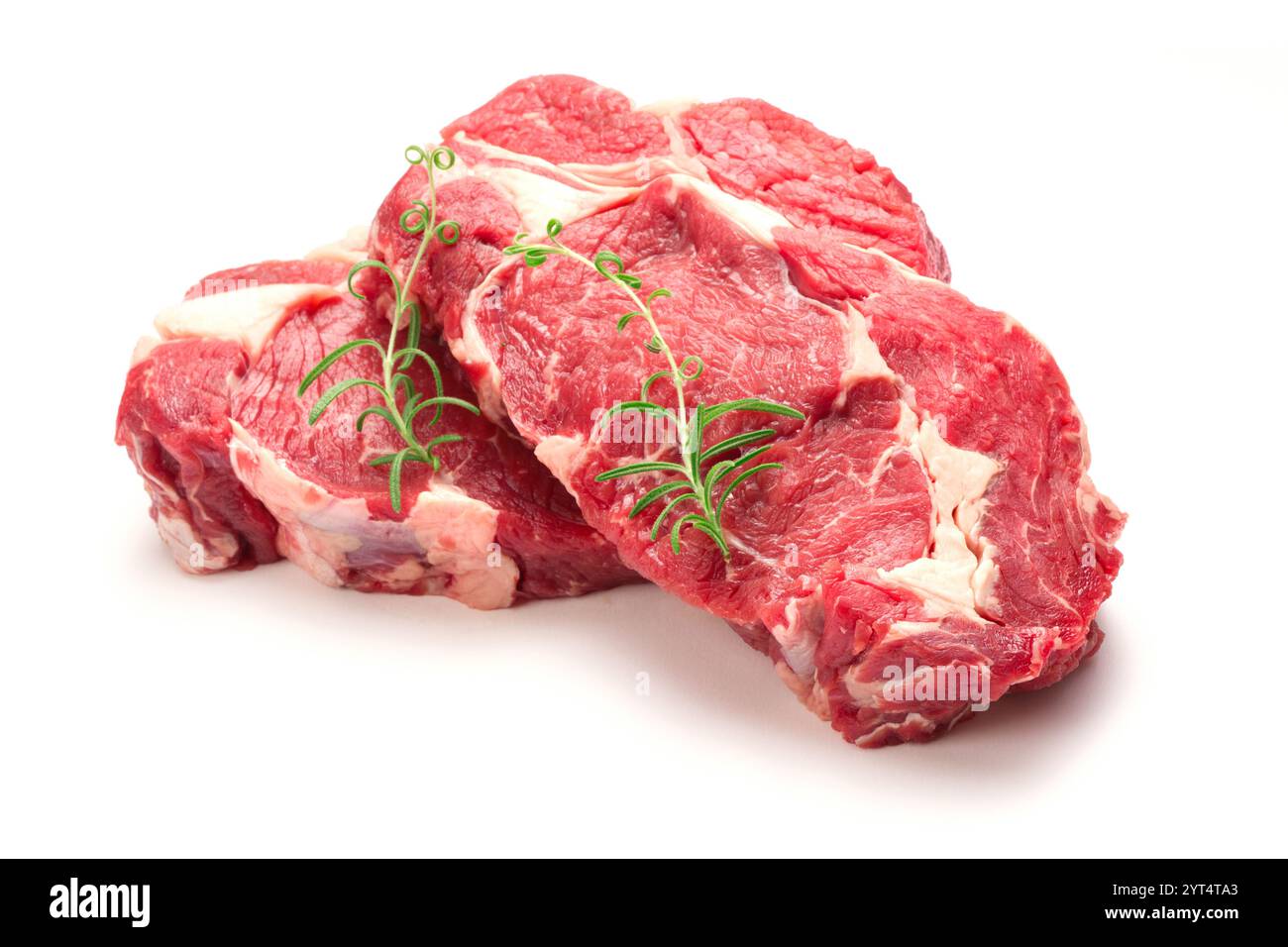 fresh raw beef steak isolated on white background Stock Photo - Alamy