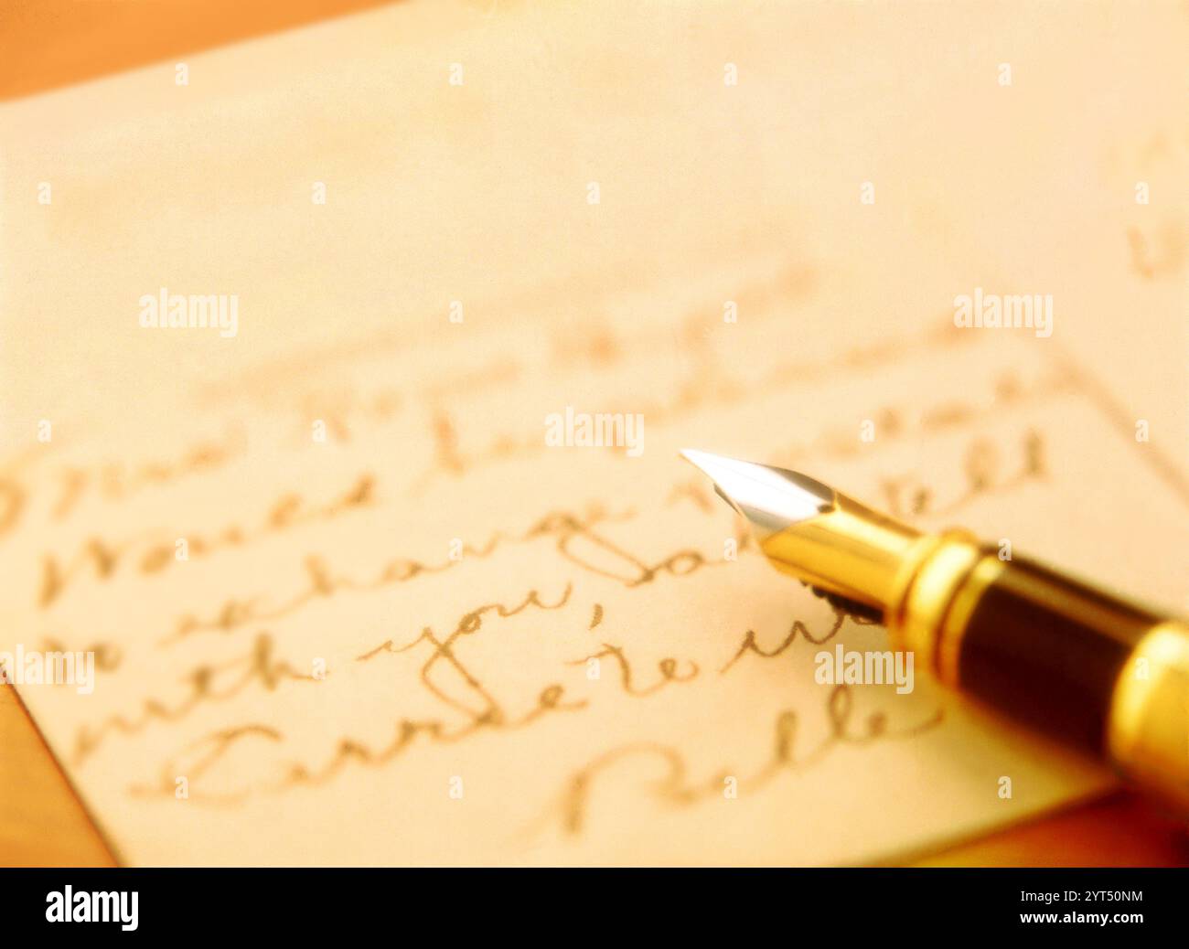 Fountain pen and letter Stock Photo - Alamy