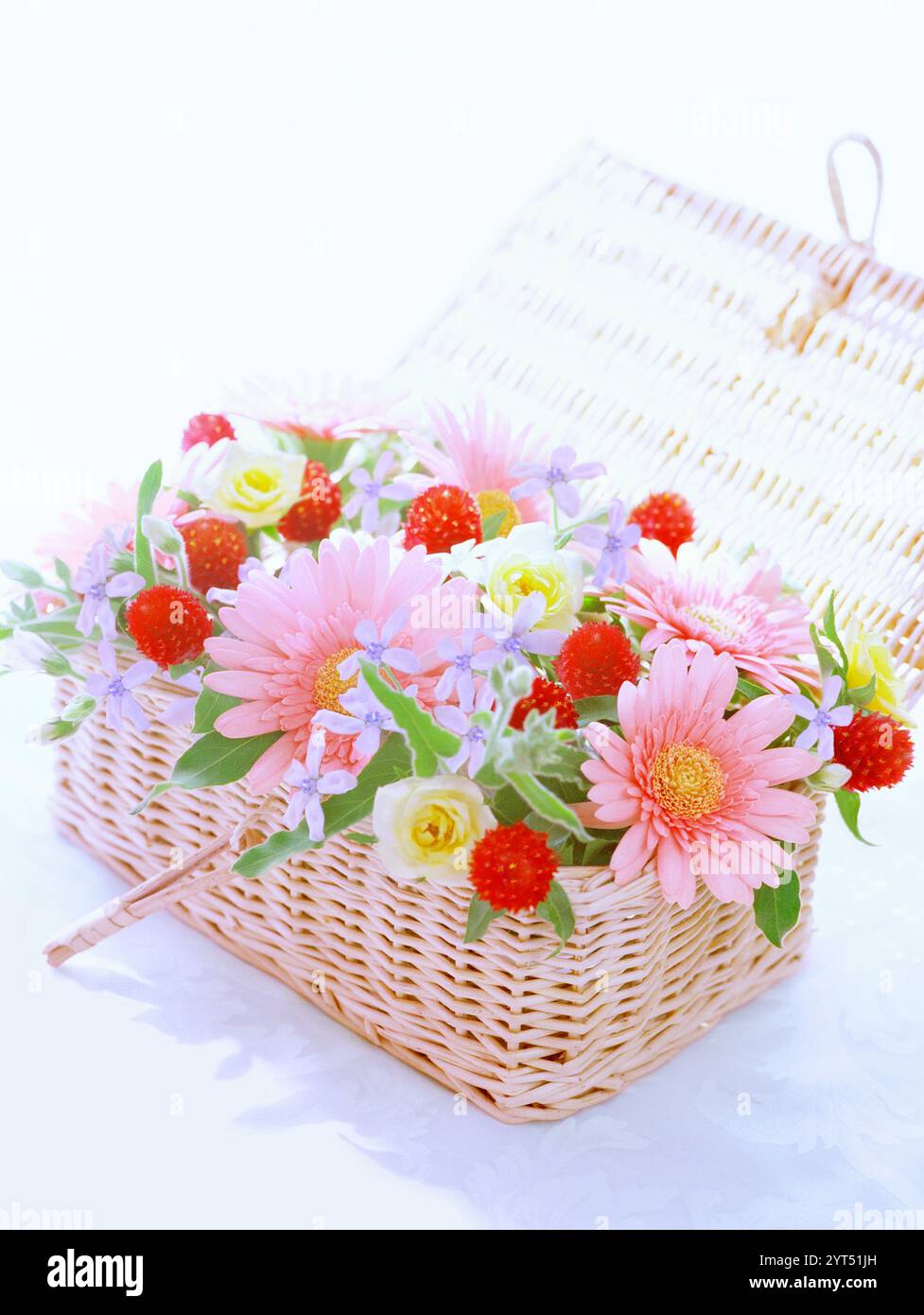 Retro Cotton Linen Flower Basket Flower Basket Rattan Daisy Decoration, HL-5722