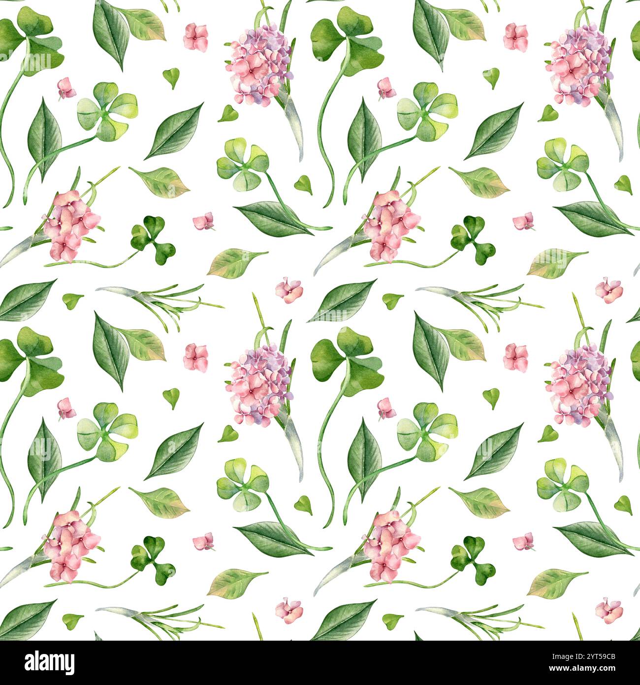 Realistic Flower Pattern Realistic flowers and leaves watercolor seamless pattern isolated ...