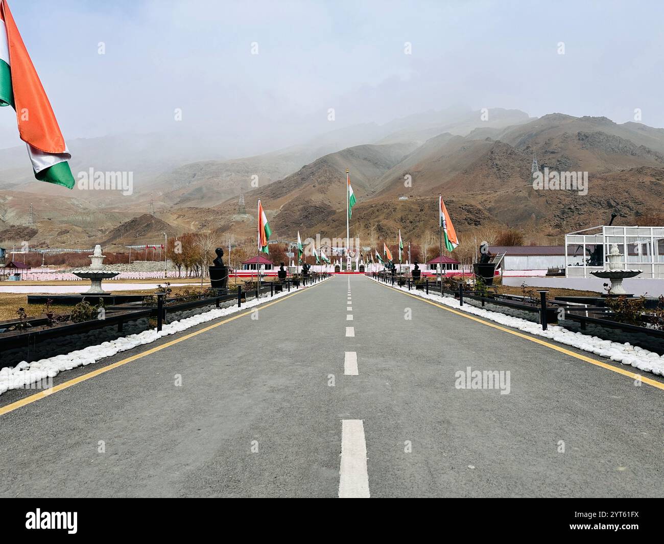 KARGIL WAR MEMORIAL- 'Honoring the brave who fought, sacrificed and triumphed for our nation's pride at the heights of Kargil. Jai Hind' - Smartphone Captured Stock Image