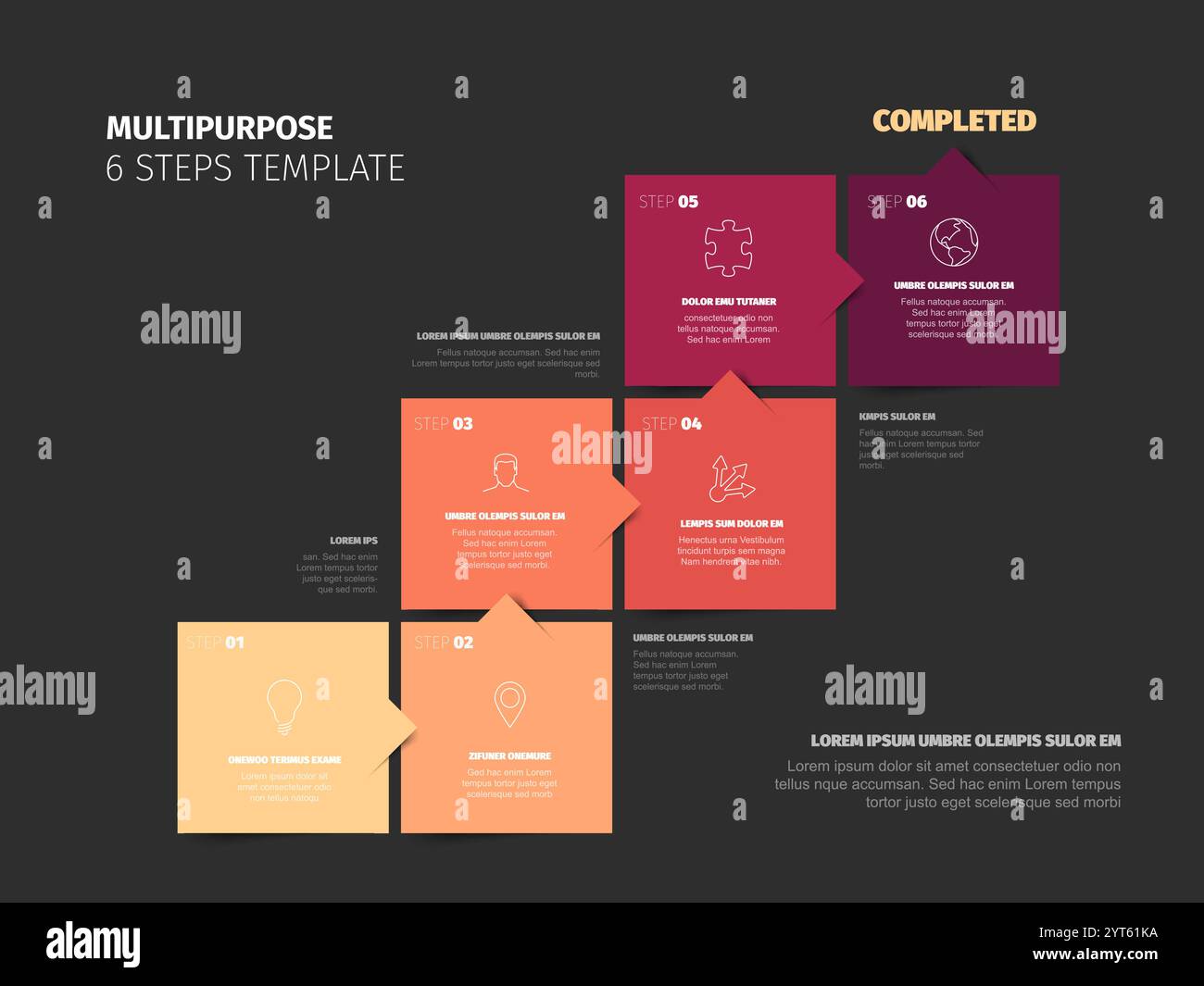 Step 6 Square Red steps of time square Stock Vector Images - Alamy