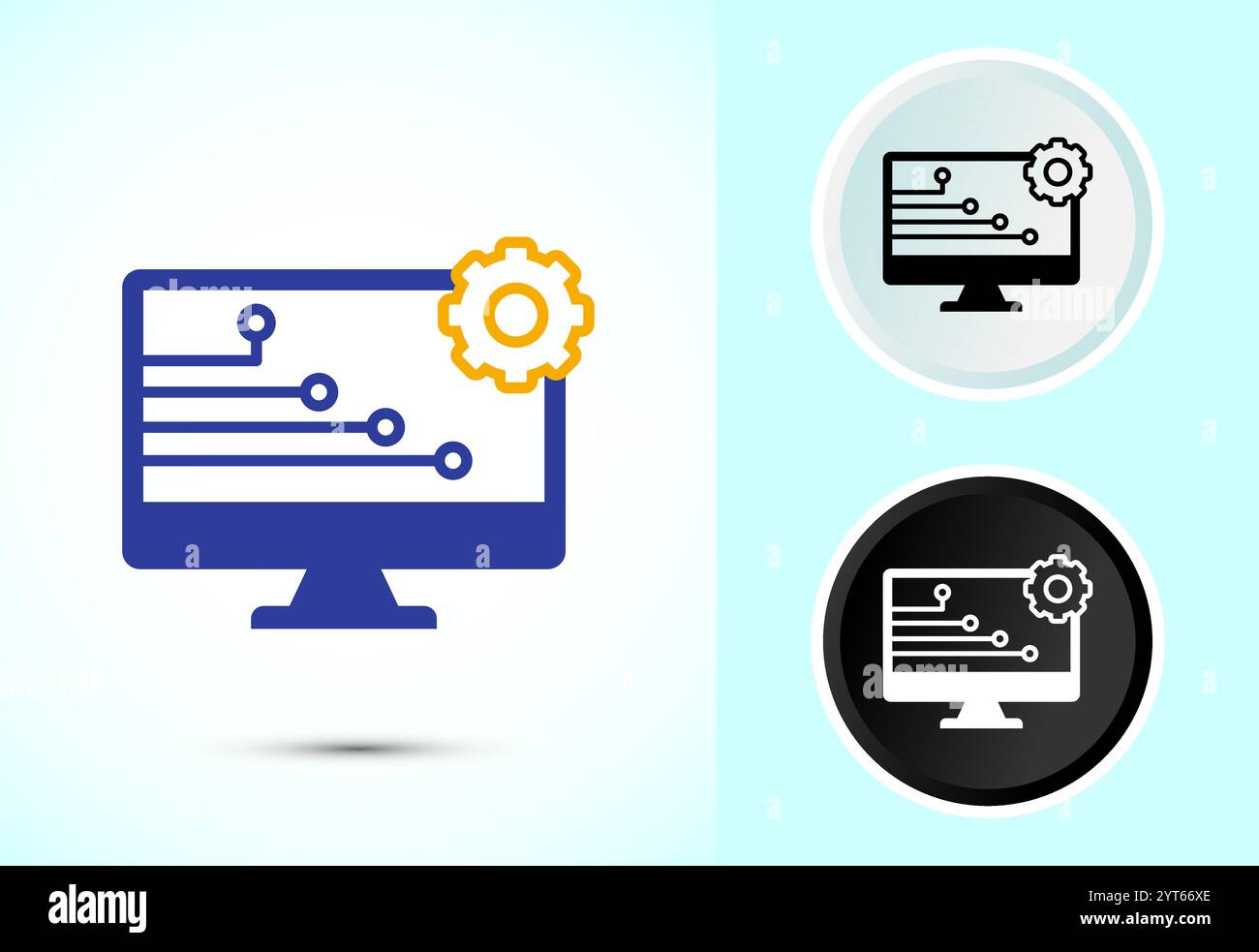 Information technology icon design illustration. Digital tech icon ...
