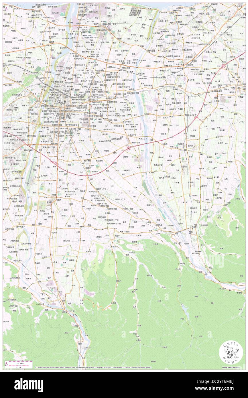 Toyama-ken, , JP, Japan, Toyama, N 36 38' 21'', N 137 15' 54'', map, Cartascapes Map published in 2024. Explore Cartascapes, a map revealing Earth's diverse landscapes, cultures, and ecosystems. Journey through time and space, discovering the interconnectedness of our planet's past, present, and future. Stock Photo