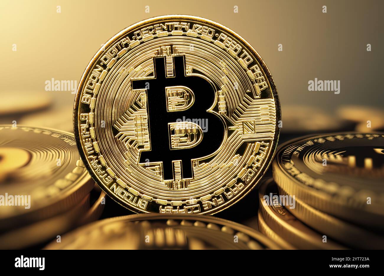 bitcoin crypto coin investor investment money rain rocket to the moon  goldfish bowl concept. cryptocurrency cash financial business abstract  chance wi Stock Photo - Alamy