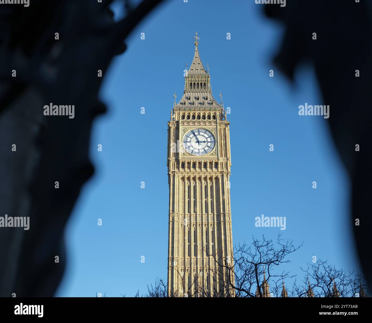 London 02 Dec 2024 - Big Ben and the Great Clock of Westminster on the