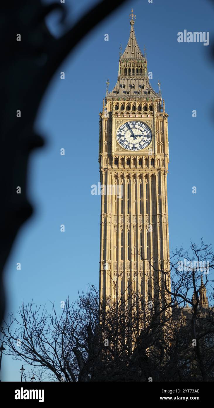 London 02 Dec 2024 - Big Ben and the Great Clock of Westminster on the