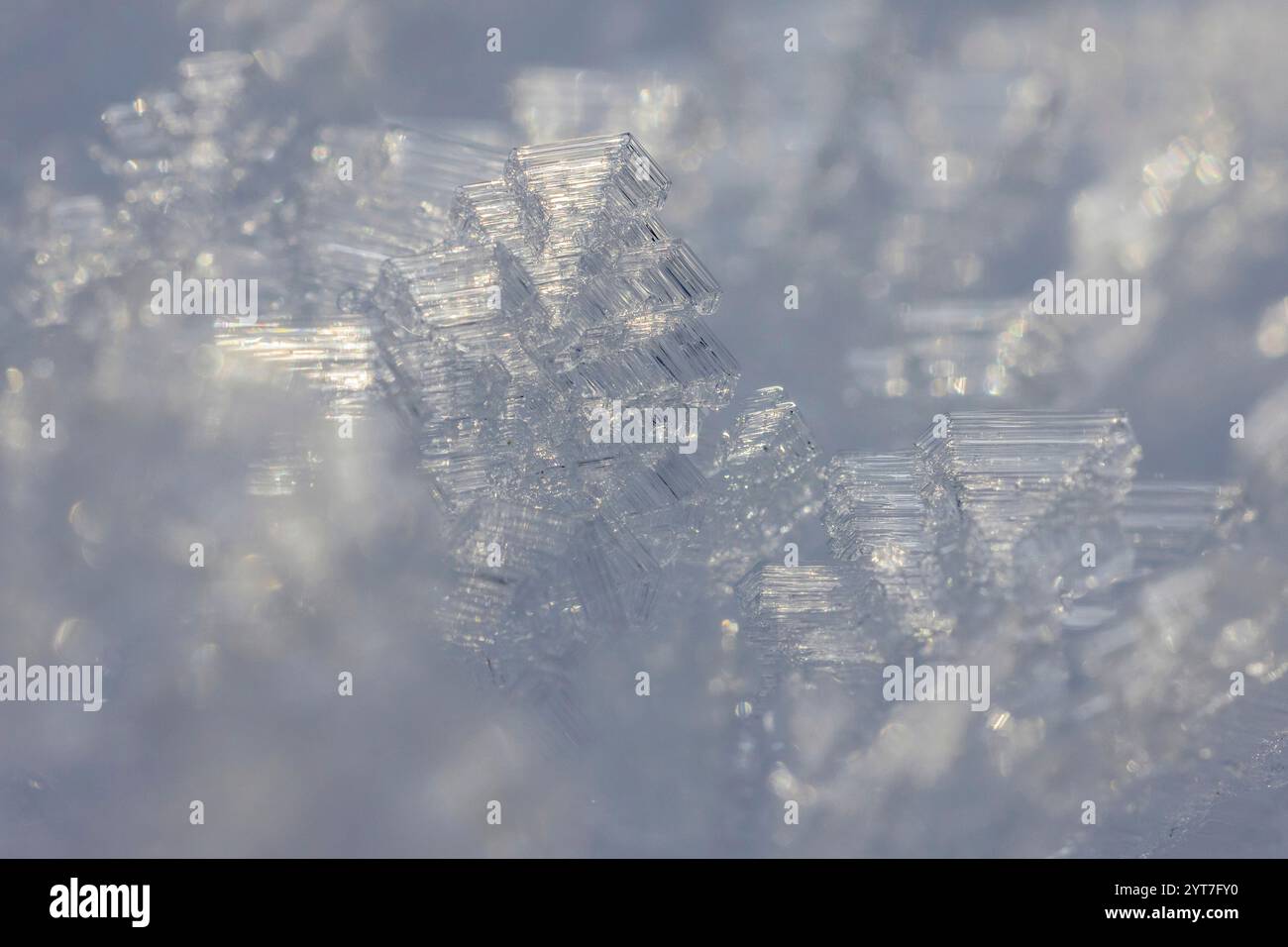 Ice crystals in winter, close-up Stock Photo