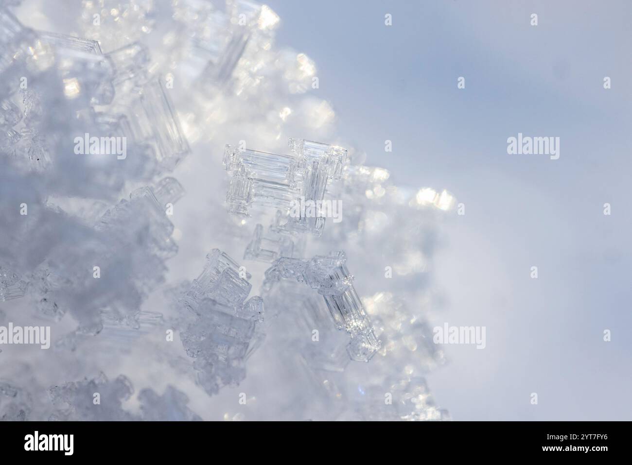 Ice crystals in winter, close-up Stock Photo