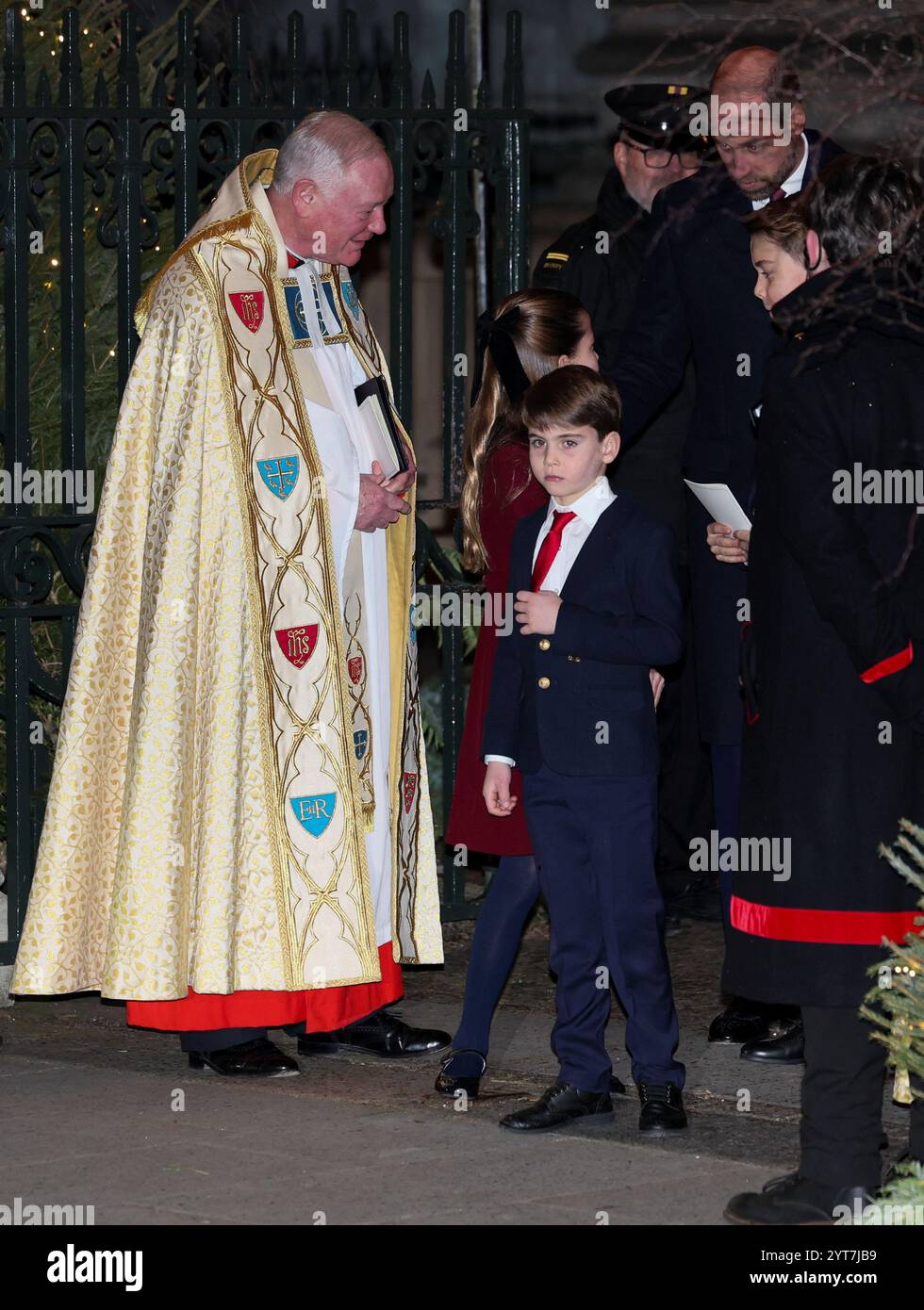 Prince Louis arrive for the Together At Christmas carol service at ...