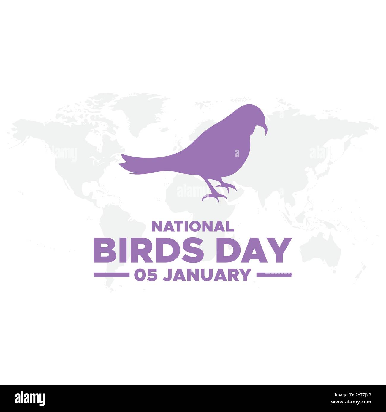 National bird day. January 05. Gradient orange. Bird icon. White background. Poster, banner, card, background.Social Media post for National Bird Day Stock Vector