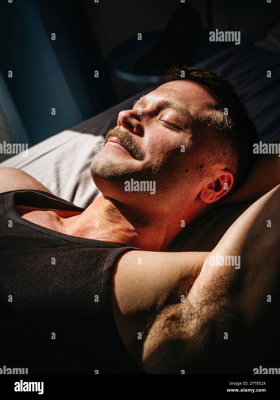 Man lying bed hi-res stock photography and images - Alamy