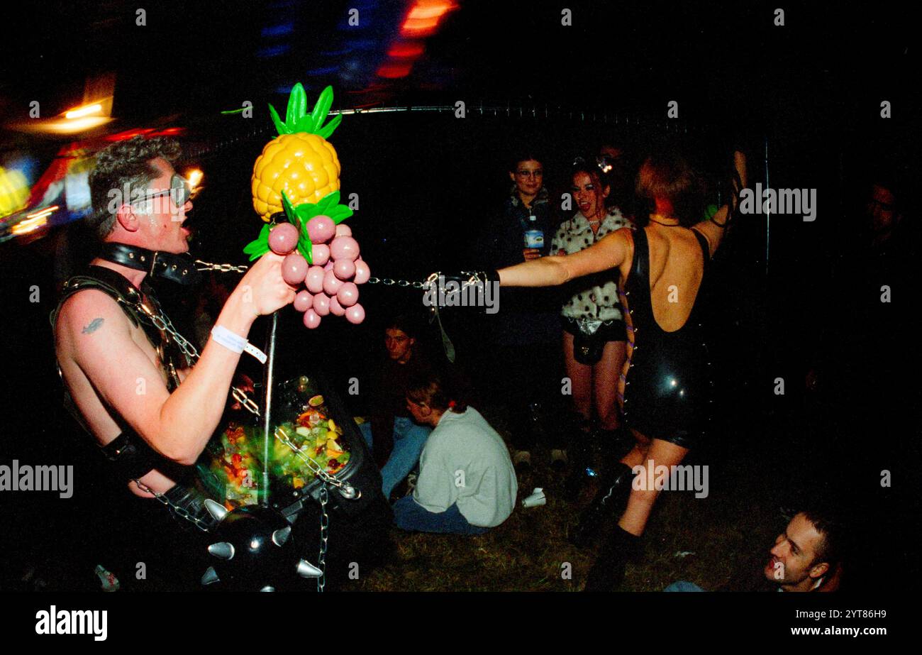 People dancing at Tribal Gathering an all-night rave held on the ...