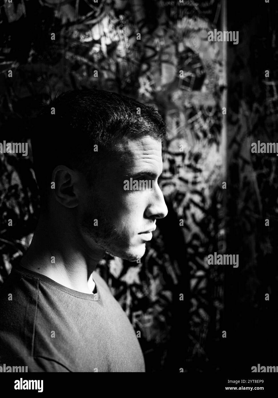 Black young man Black and White Stock Photos & Images - Alamy