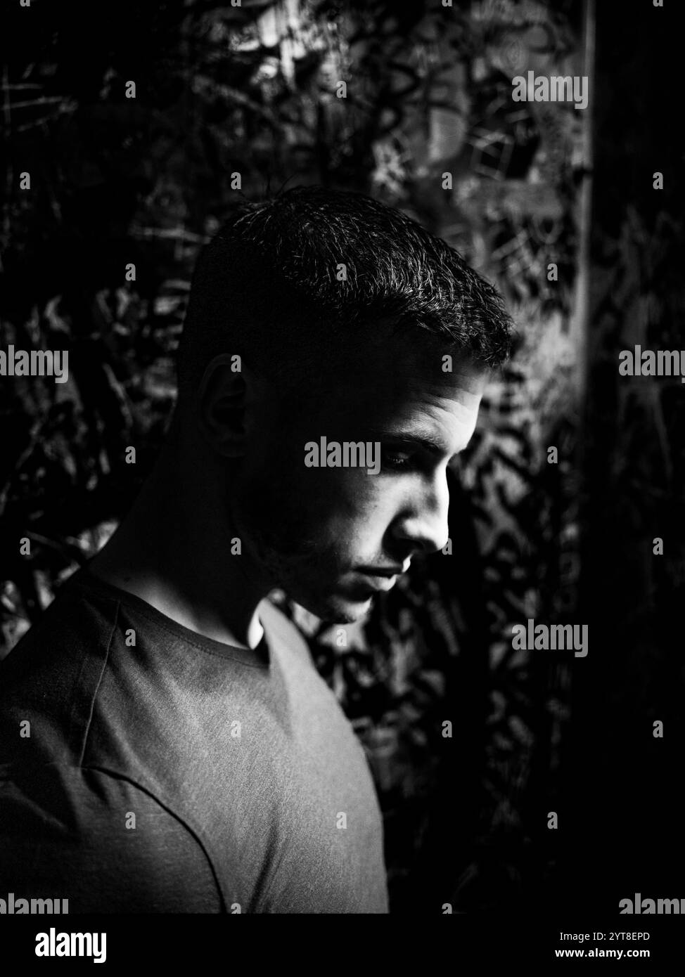 Black young man Black and White Stock Photos & Images - Alamy