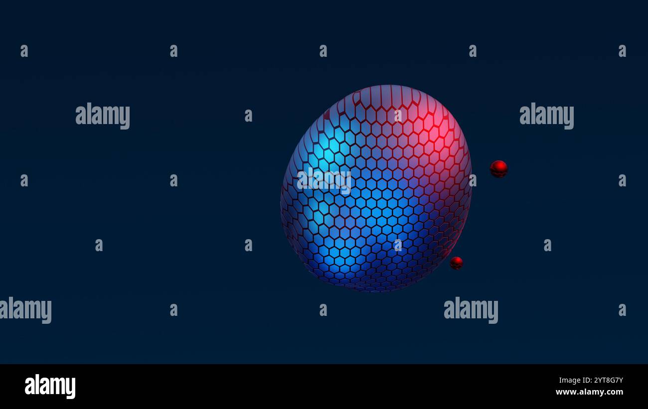 Abstract neon multicolored metaball with scale reptile texture meta ...