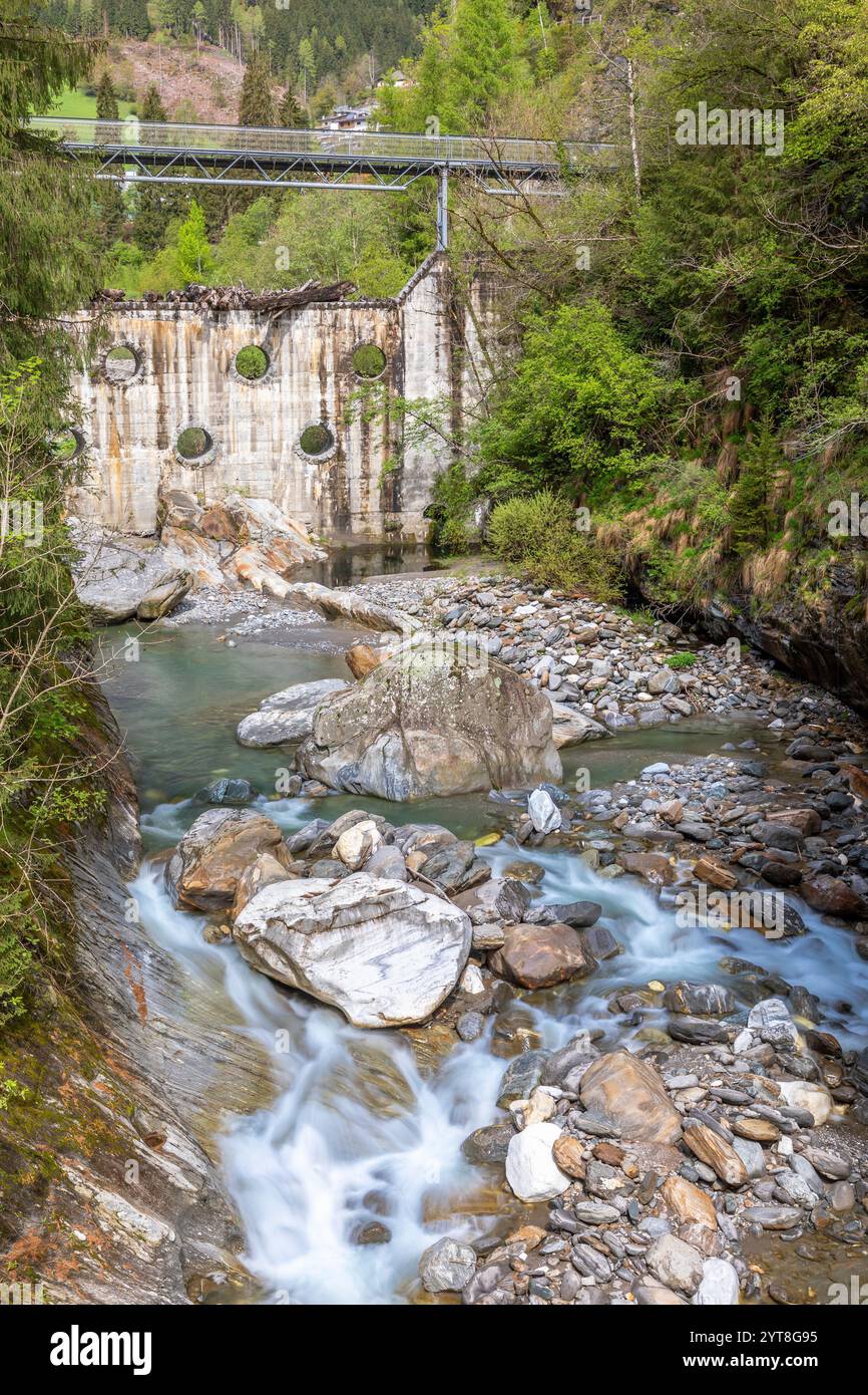 Pass Gorge Trail in the Passeier Valley near Moos, South Tyrol Stock Photo