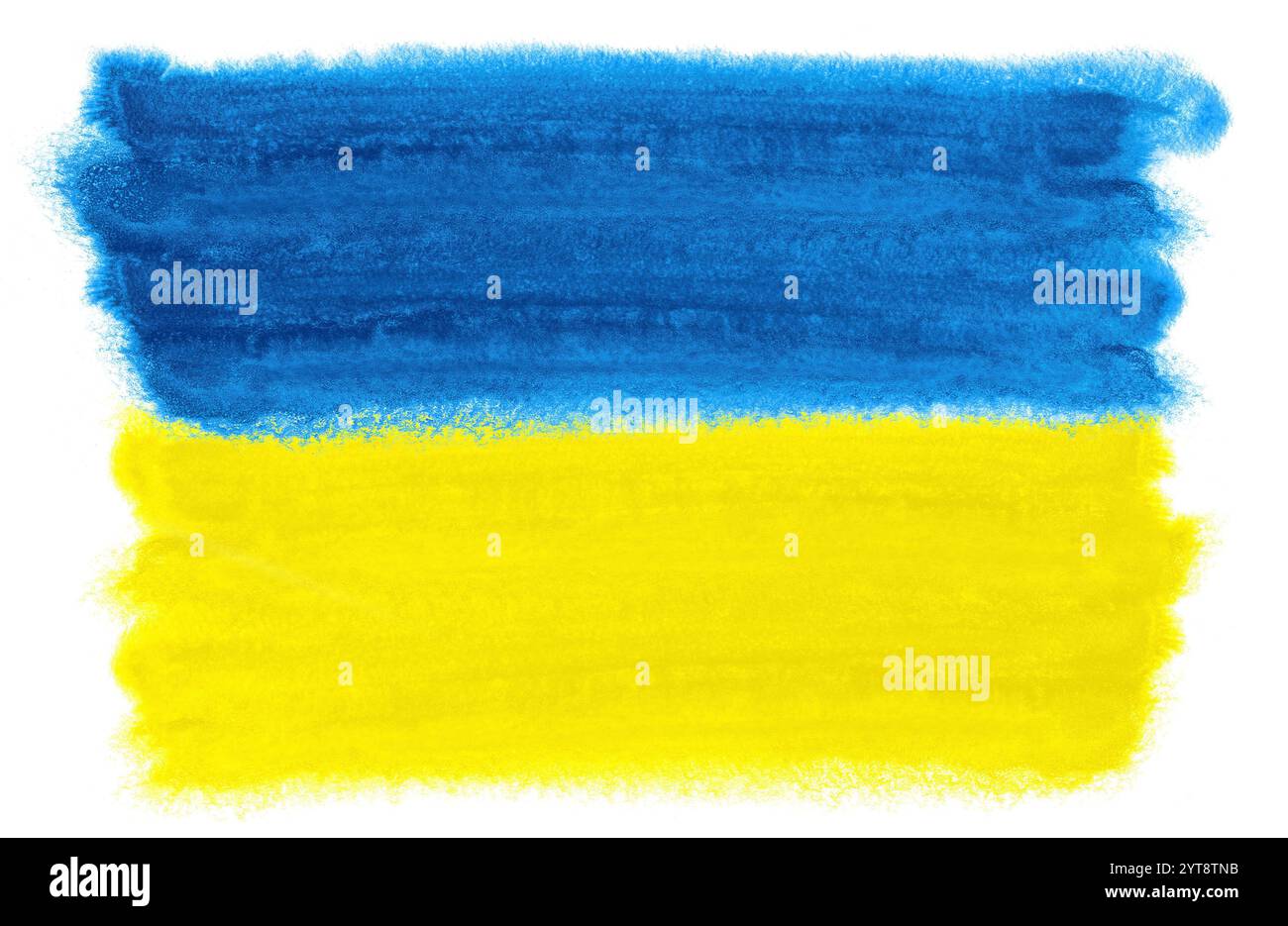 Watercolor illustration of the Ukraine flag Stock Photo
