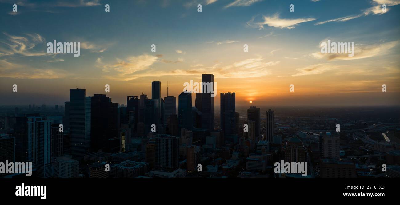 Houston texas skyline silhouette hi-res stock photography and images ...