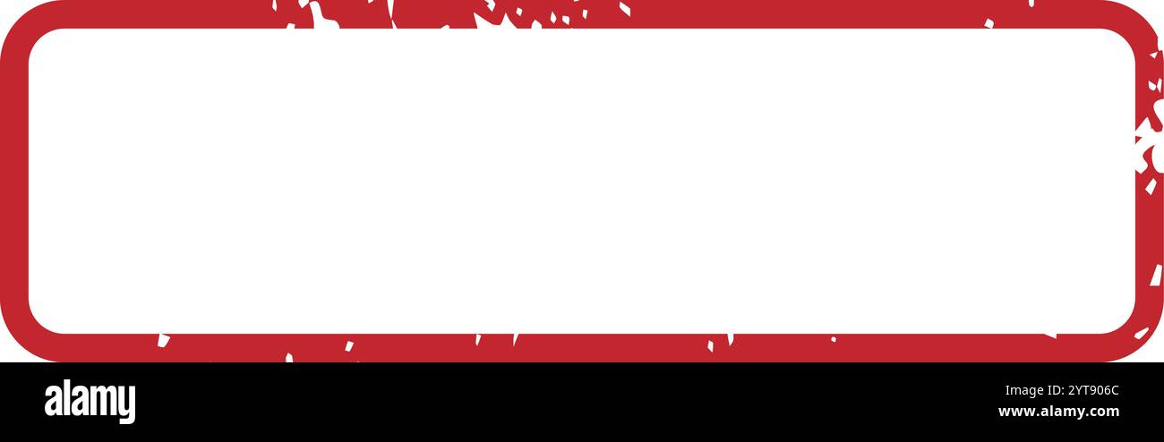 Empty rectangular red grunge stamp border on a clean white background ...