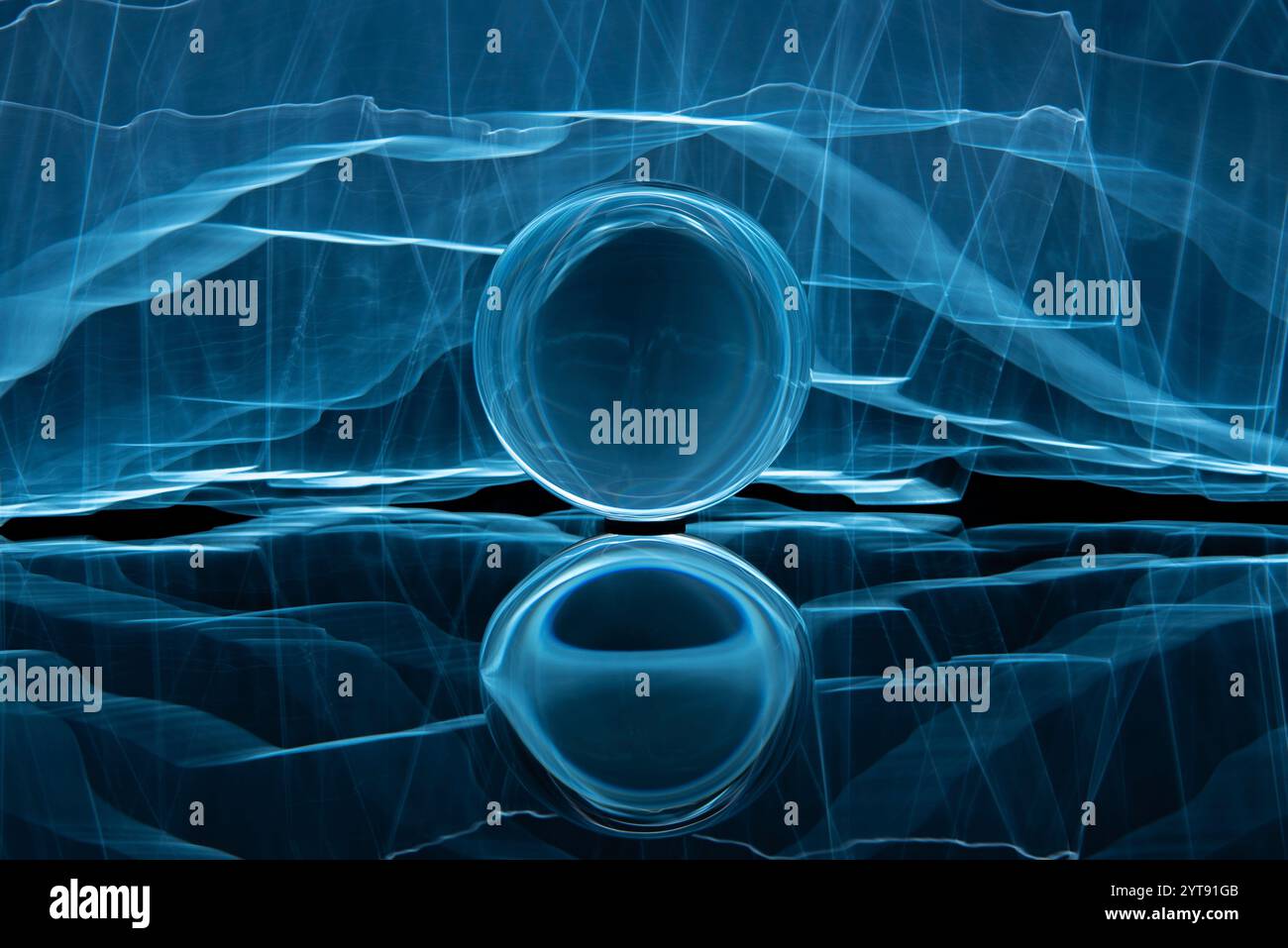 Light painting with Lensball Stock Photo