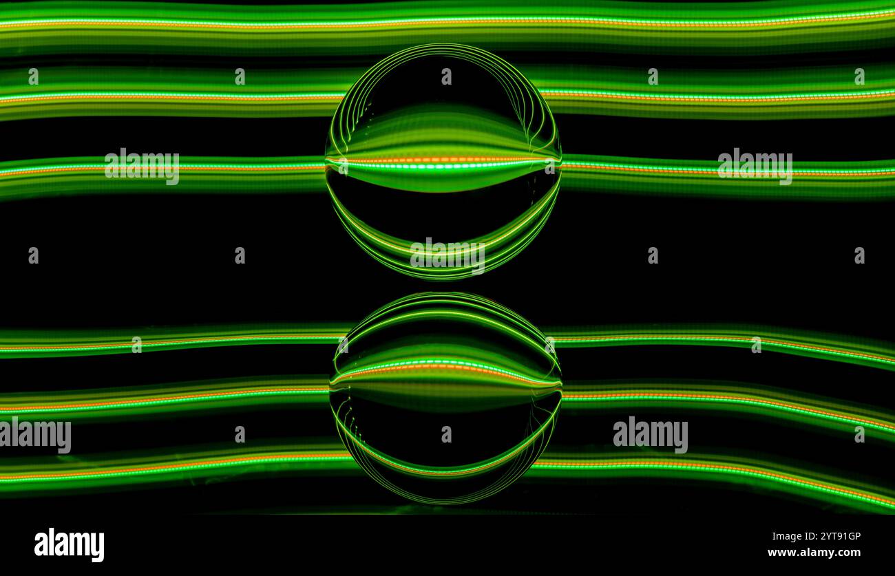 Light painting with Lensball Stock Photo
