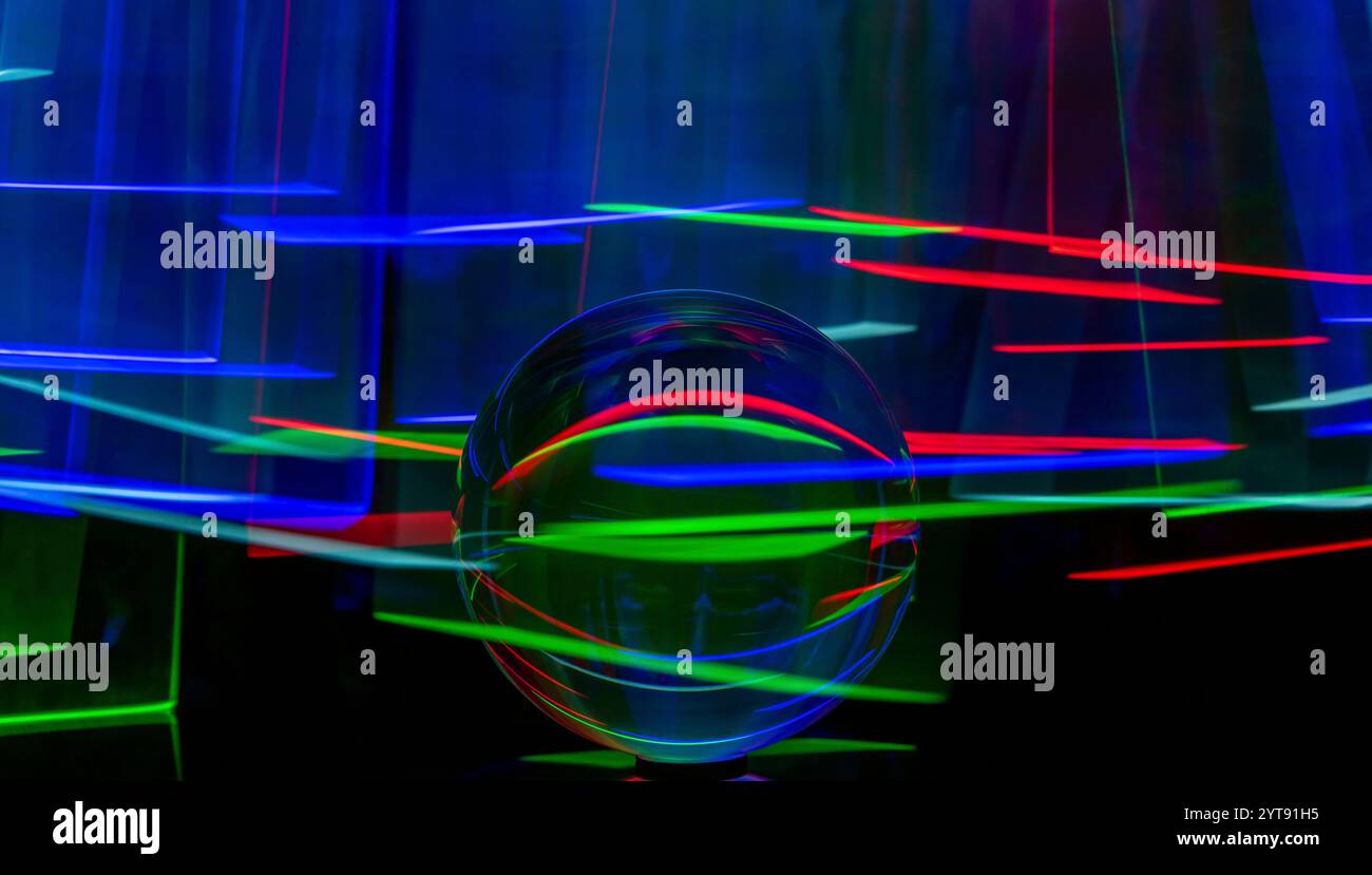 Light painting with Lensball Stock Photo