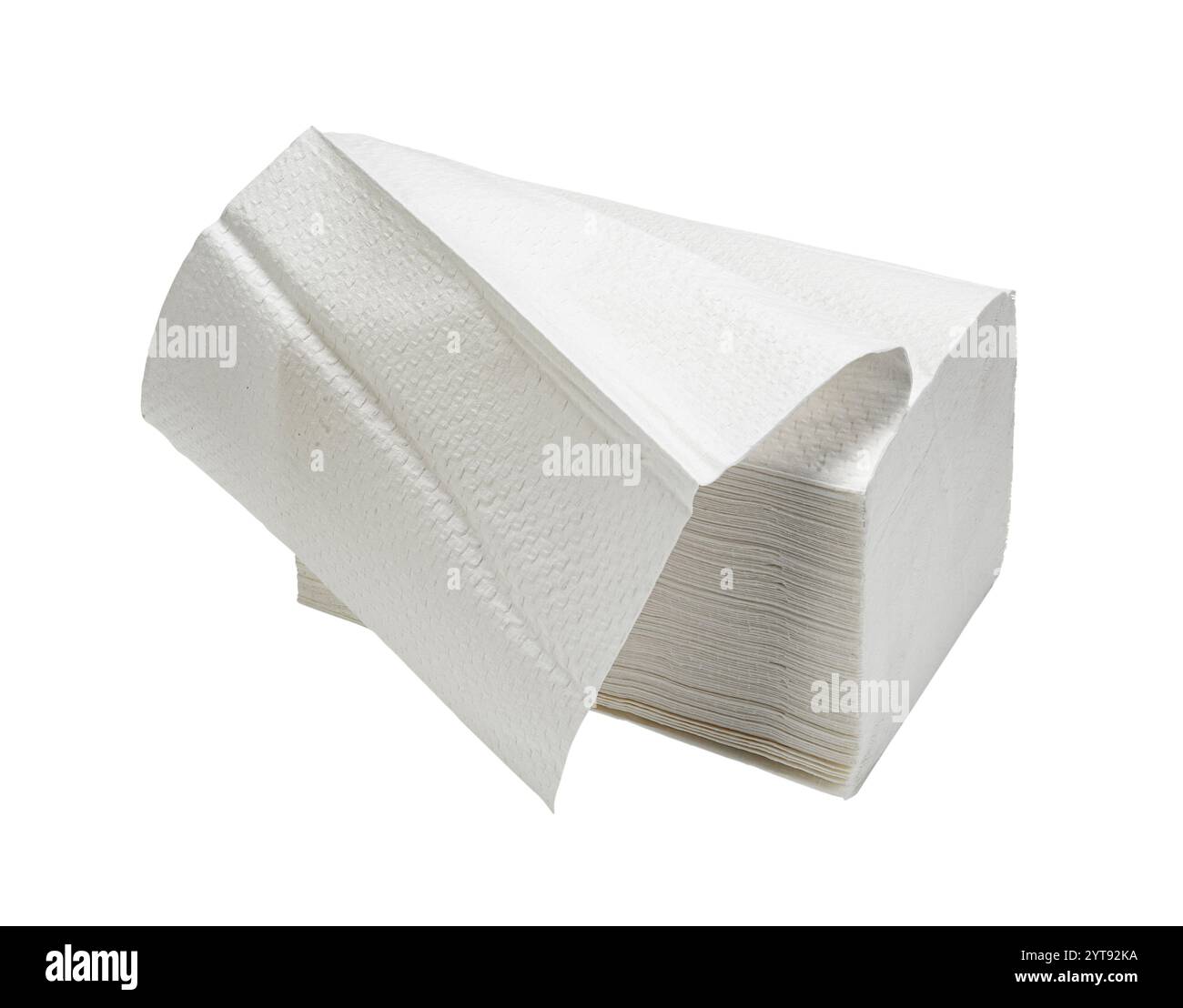 Stack of white paper napkins Stock Photo