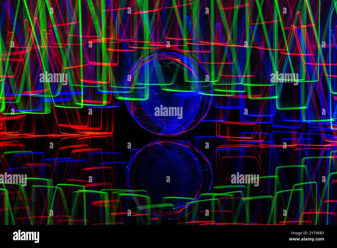 Light painting with Lensball Stock Photo