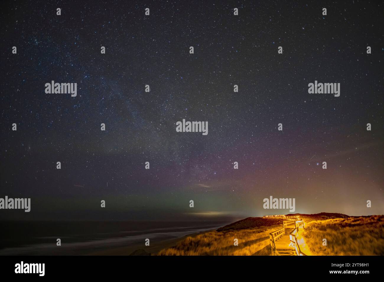 Starry sky with northern lights over Sylt Stock Photo - Alamy