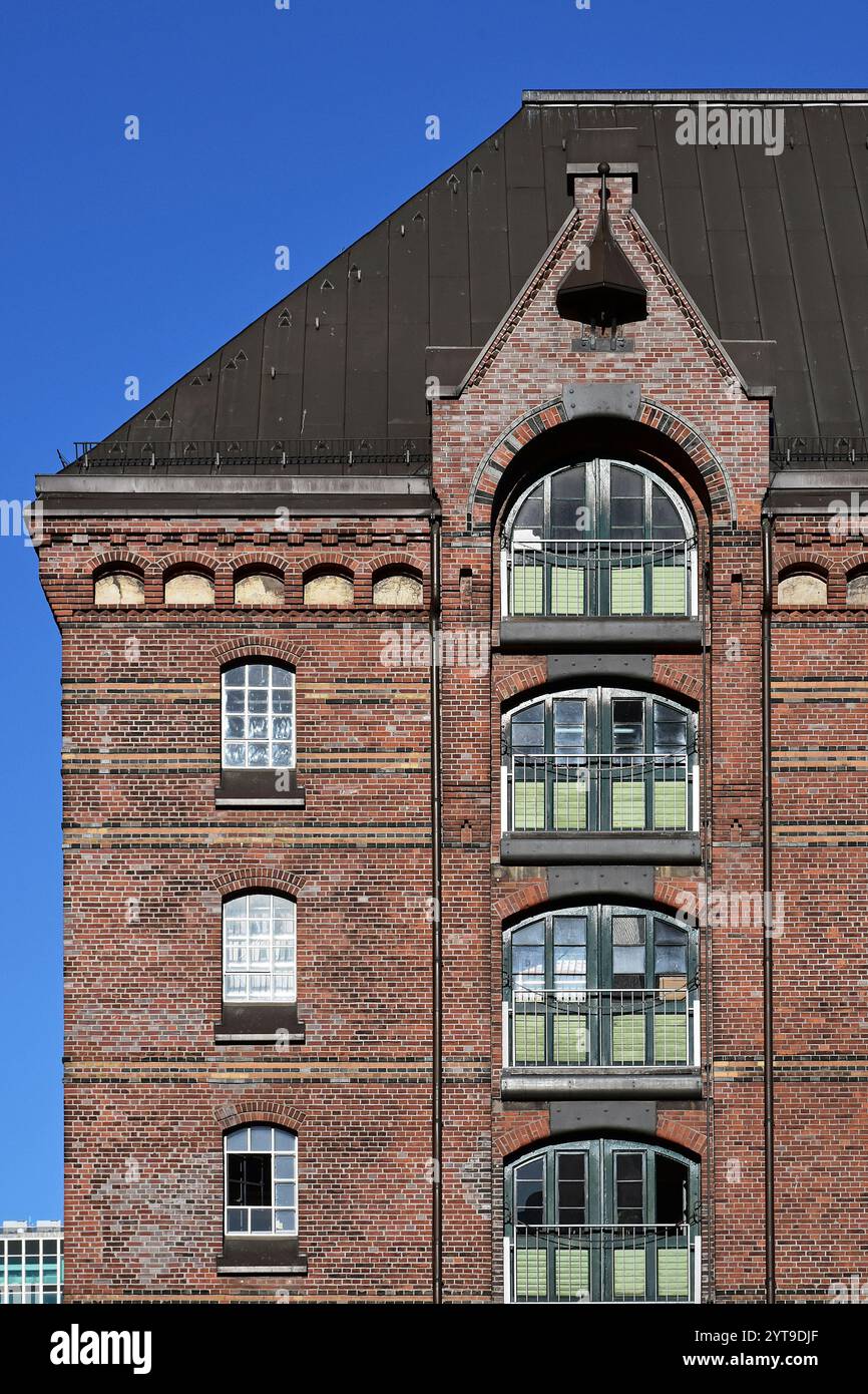 Detail of a house facade in the Speicherstadt, Hamburg Stock Photo - Alamy