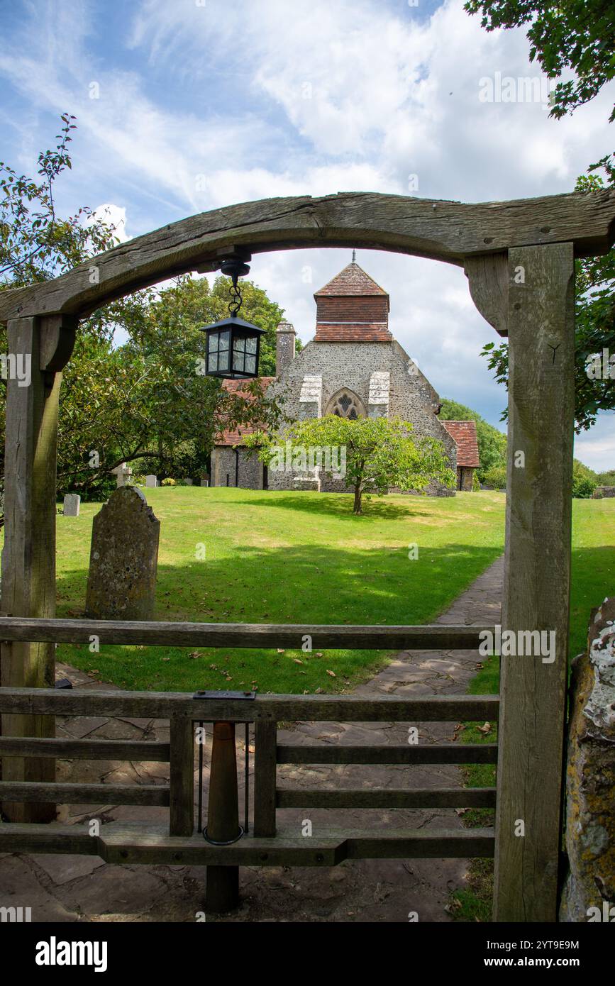 historic church in Friston, East Sussex, Engeland Stock Photo