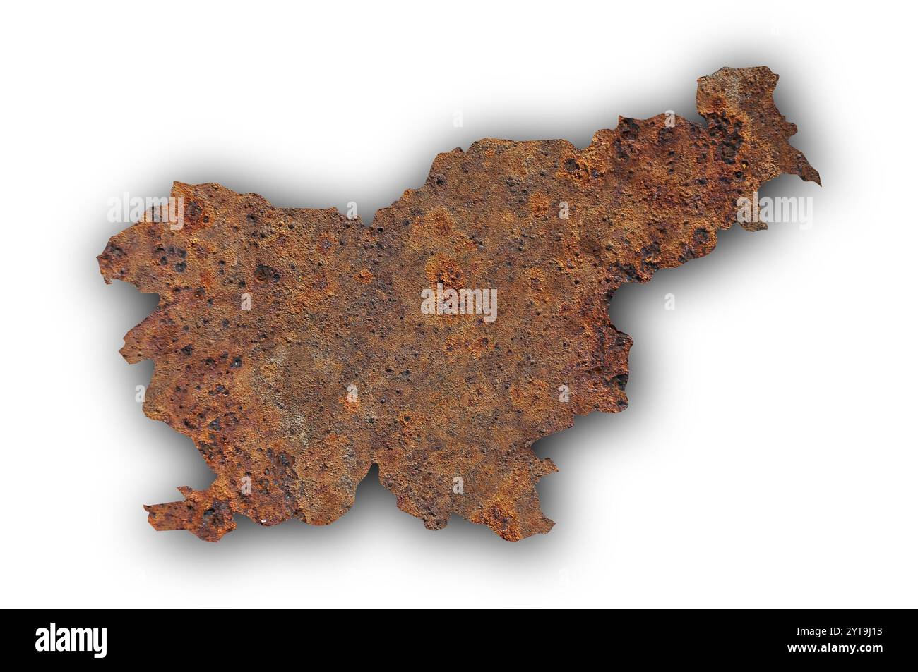 Map of Slovenia on rusty metal Stock Photo - Alamy