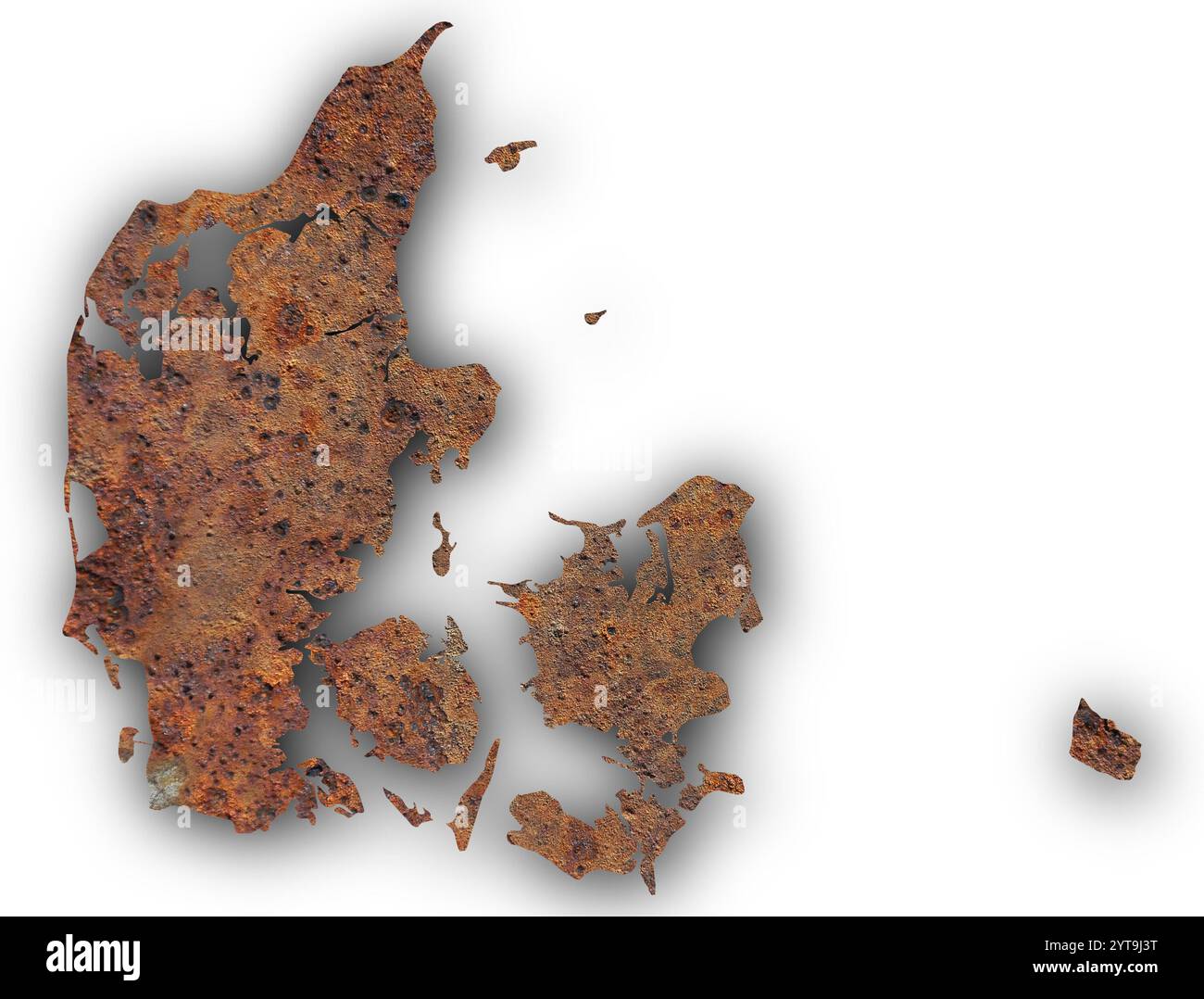 Map of Denmark on texture Stock Photo - Alamy