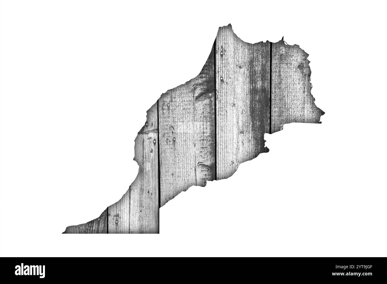 Map of Morocco on weathered wood Stock Photo - Alamy