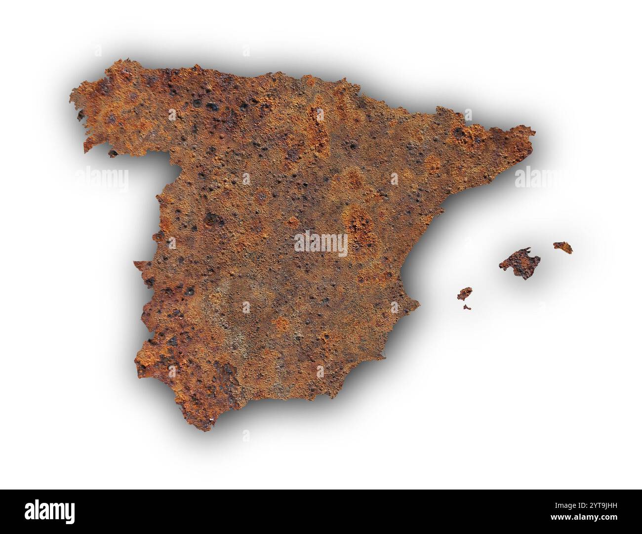 Map of Spain on rusty metal Stock Photo - Alamy